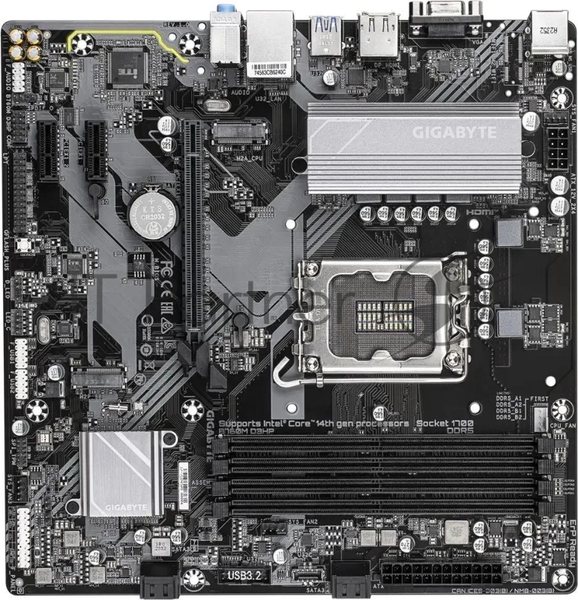 Материнская плата Gigabyte B760M D3HP DDR5, LGA 1700, Intel B760, 4xDDR5, 4xSATA, 2xM.2, 1xPCIe 4.0 x16, 1xPCIe x1, 1xHDMI, 1xVGA, 1xDP, 1x 1Gb LAN, 3xUSB-A 3.2 Gen 1, 2xUSB-A 2.0, 3x3.5 мм, 7.1, mATX