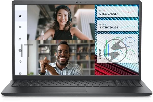Ноутбук Dell Vostro 3520 Core i5 1235U 8Gb SSD 512Gb Intel UHD Graphics 15.6" WVA FHD (1920x1080) Ubuntu черный WiFi BT Cam (3520-5850)