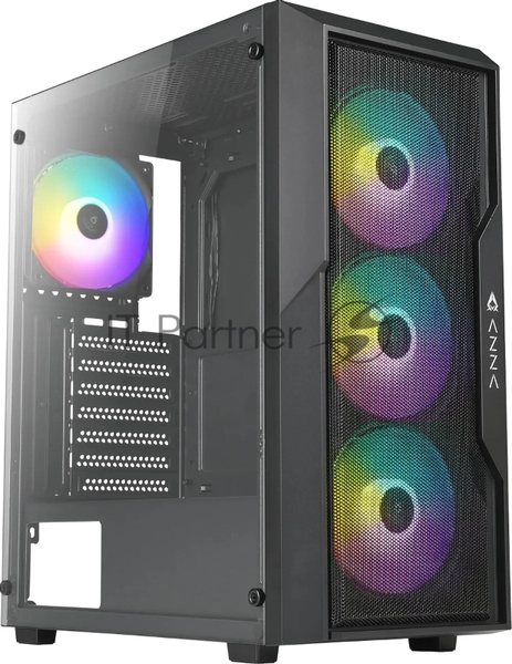 Компьютерный корпус Azza Fighter черный без БП ATX 4x120мм 2x140мм 2xUSB2.0 1xUSB3.0 audio bott PSU