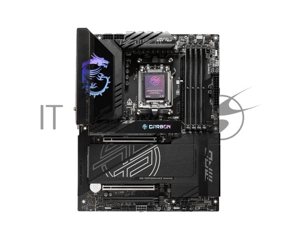 Материнская плата MSI MPG X870E CARBON WIFI, AM5, AMD X870E, 4xDDR5, 4xSATA, 4xM.2, 1xPCIe 5.0 x16, 1xPCIe 5.0 x4, 1xPCIe 4.0 x4, 1xHDMI, 2xUSB-C, 2x1Gb LAN, 9xUSB 3.2 Gen 2, 2xUSB4, 2x3.5 мм, 7.1, ATX