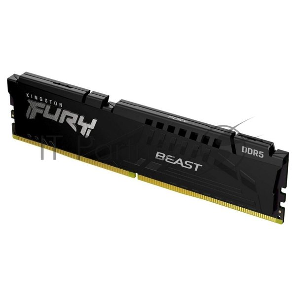 Оперативная память Kingston Fury Beast, DDR5, 32Gb (1x32GB), 6400MHz, CL32, DIMM, радиатор, черный