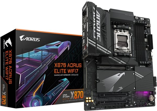 Материнская плата Gigabyte X870 A ELITE WIFI7, AM5, AMD X870, 4xDDR5, 4xSATA, 4xM.2, 1xPCI-E 5.0 x16, 1xPCI-E 4.0 x4, 1xPCI-E 3.0 x2, 1xHDMI, 1x 2.5Gb LAN, 4xUSB-A 3.2 Gen 1, 2xUSB-A 3.2 Gen 2, 4xUSB-A 2.0, 2xUSB-C 4.0, 2x3.5 мм, 7.1, ATX