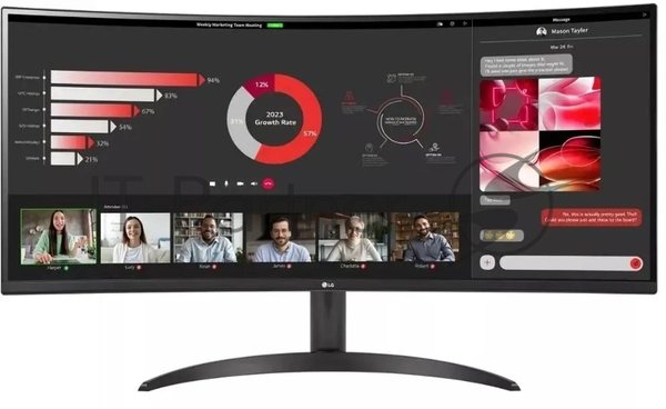 Монитор 34" LG UltraWide 34WR50QK-B VA 3440x1440, 100 Гц, 5 мс, 21:9, 300 кд/м², 2xHDMI, 1xDP, черный