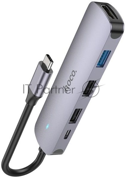 USB-концентратор Hoco HB27, USB Type-C, HDMI/PD/USB 3.0/USB 2.0, USB Type-C
