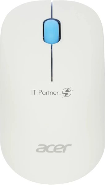 Мышь беспроводная Acer OMR205 белый/голубой, 1200 dpi, радиоканал, USB, кнопки - 3