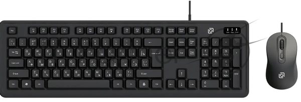 Комплект клавиатура+мышь Oklick S605 проводной, USB, 2400 DPI, чёрный