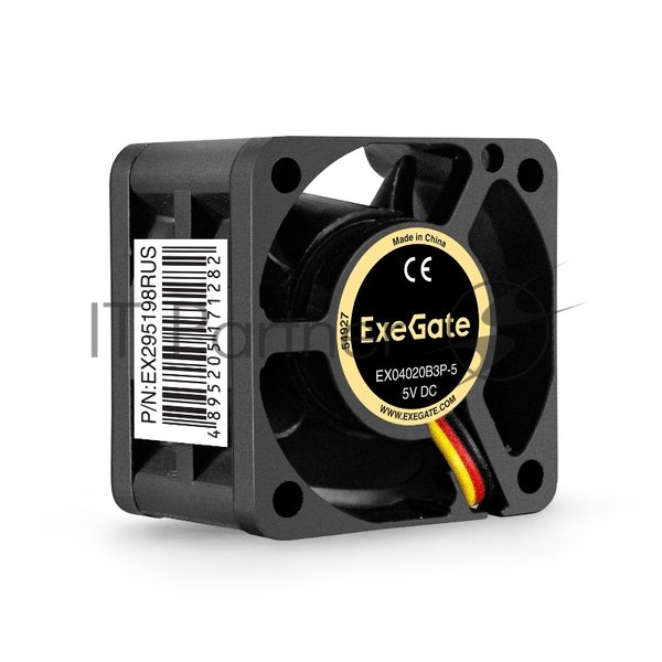Вентилятор для корпуса ExeGate EX04020SB2P-5 черный, 40 мм, 5500 об/мин, 24 дБ, 3 pin