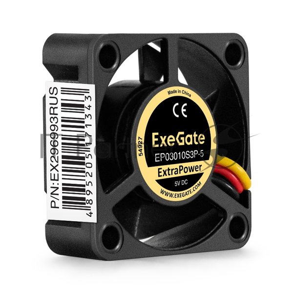 Вентилятор для корпуса ExeGate ExtraPower EP03010S3P-5 черный, 30 мм, 12000 об/мин, 33 дБ, 3 pin