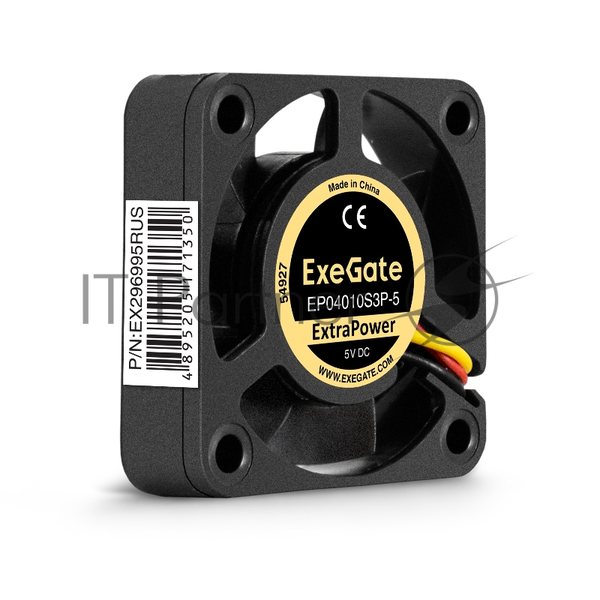 Вентилятор для корпуса ExeGate ExtraPower EP04010S3P-5 черный, 40 мм, 7500 об/мин, 35 дБ, 3 pin
