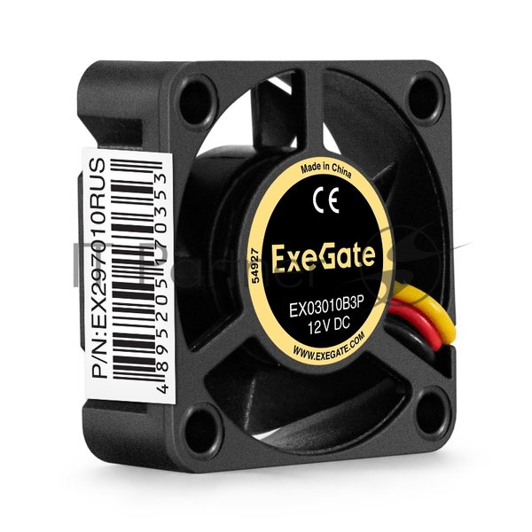 Вентилятор для корпуса ExeGate EX03010B3P черный, 30 мм, 10500 об/мин, 29 дБ, 3 pin