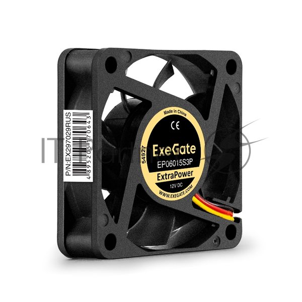 Вентилятор для корпуса ExeGate ExtraPower EP06015S3P черный, 60 мм, 4800 об/мин, 32 дБ, 3 pin