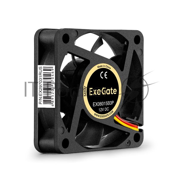 Вентилятор для корпуса ExeGate EX06015B3P черный, 60 мм, 3500 об/мин, 24 дБ, 3 pin