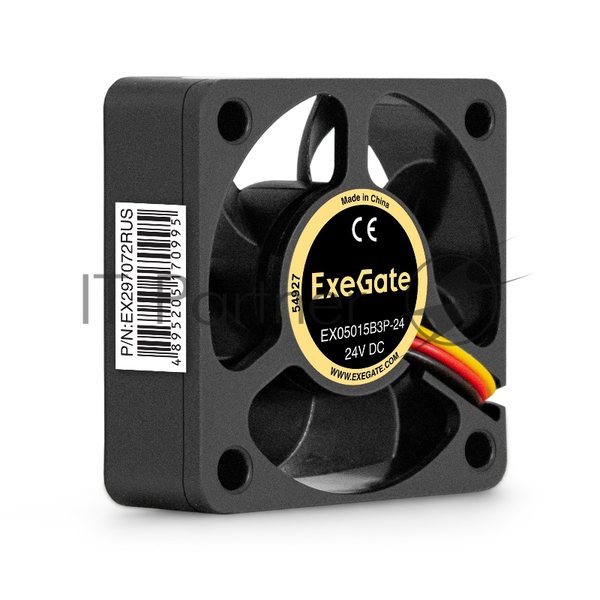 Вентилятор для корпуса ExeGate EX05015B3P-24 черный, 50 мм, 7500 об/мин, 39.4 дБ, 3 pin