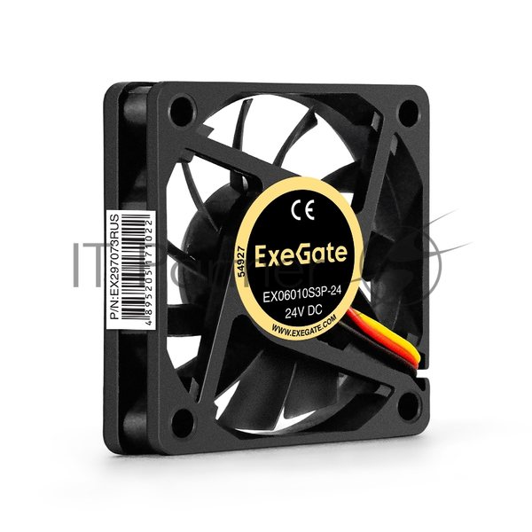 Вентилятор для корпуса ExeGate EX06010S3P-24 черный, 60 мм, 3000 об/мин, 24.1 дБ, 3 pin