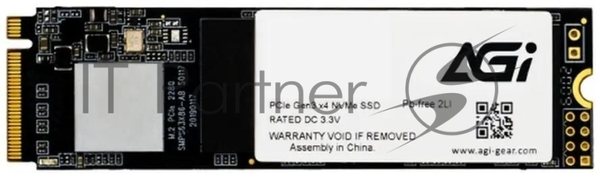 Накопитель SSD AGI AI298, 4Tb, PCIe 3.0 x4, M.2 2280, NVMe, R/W 2400/1800