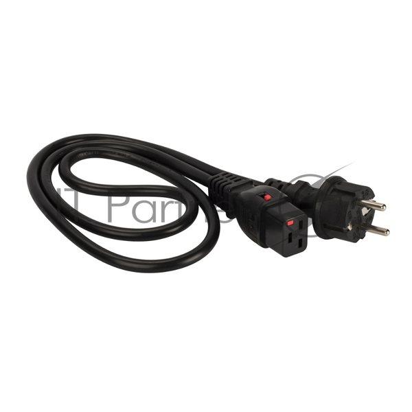 Шнур питания Lanmaster LAN-PP19L/SH-1.0-BK C19-Schuko проводник.:3x1.5мм2 1м 220В 16А черный