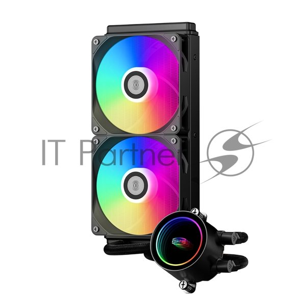 Система охлаждения PCCooler DA240 ARGb черный 120мм алюминий+медь 1800rpm 33.8db 3-pin 300W