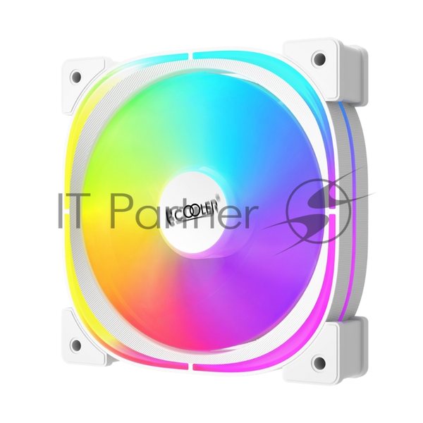 Вентилятор для корпуса PCCooler EF120 ARGb белый, 120 мм, 1500 об/мин, 25.7 дБ, 4 pin