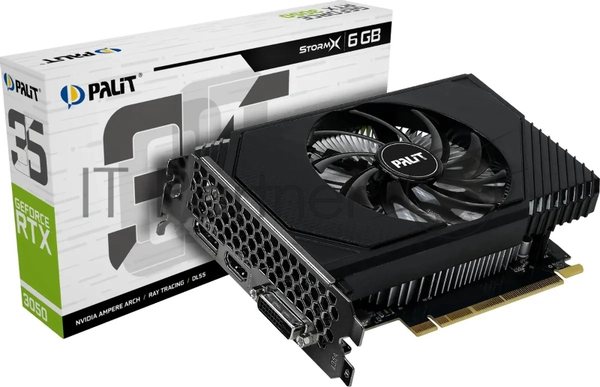 Видеокарта Palit PA-RTX 3050 PCIE16 RTX 3050 6Gb STORMX 6Gb V1