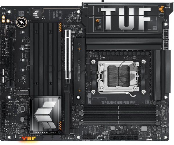 Материнская плата ASUS TUF GAMING X870-PLUS WIFI, AM5, AMD X870, 4xDDR5, 2xSATA, 4xM.2, 1xPCIe 5.0 x16, 1xPCIe 4.0 x4, 1xHDMI, 1xUSB-C 3.2 Gen 2, 1xUSB-C 3.2 Gen 2x2, 2xUSB-C 4.0, 1x 2.5Gb LAN, 1xUSB-A 2.0, 3xUSB-A 3.2 Gen 2, 4xUSB-A 3.2 Gen 1, 5x3.5 мм, Wi-Fi 7, ATX