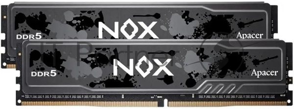 Оперативная память Apacer Nox, DDR5, 32Gb (2x16Gb), 5200MHz, CL40, DIMM, радиатор, серый/черный