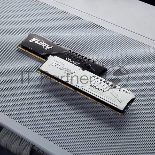 Оперативная память Kingston Fury Beast, DDR5, 16Gb (1x16GB), 5600MHz, CL40, DIMM, радиатор, белый