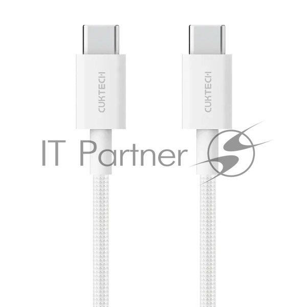 Кабель USB CukTech Type-C to Type-C braided cable 1.5m 3A 60W CTC315P белый