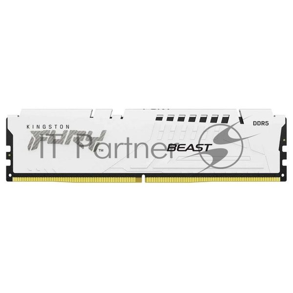 Оперативная память Kingston Fury Beast, DDR5, 16Gb (1x16Gb), 6000MHz, CL36, DIMM, с радиатором, белый