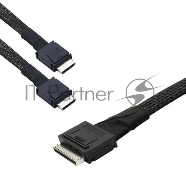 Кабель Amphenol RML80-0249/RML42-0249 Cable OcuLink SFF8611 8i to 2x SFF8611 4i, length= 80 см, OEM