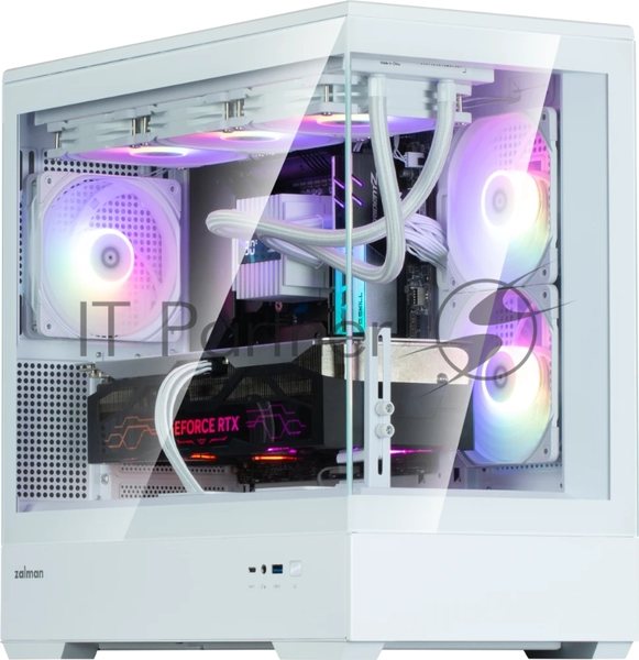 Компьютерный корпус ZALMAN P30 V2, MATX, белый, WINDOW, 2x3.5", 3x2.5", 1xUSB TYPE-C, 1xUSB 3.0, SIDE 2x120мм ARGb, REAR 1x120мм ARGb, VGA support