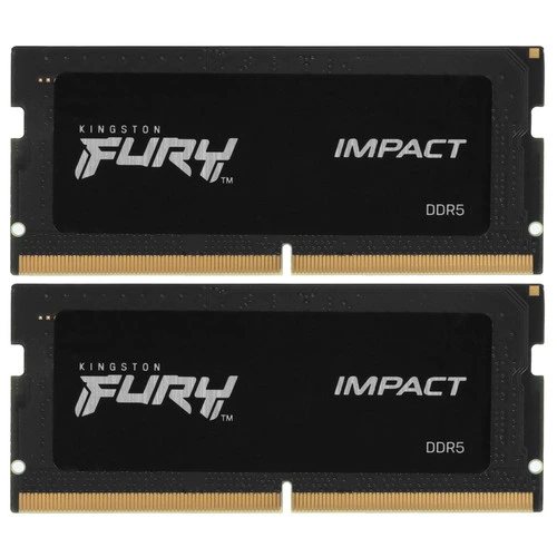 Оперативная память Kingston Fury Impact, DDR5, 16GB (2x8GB), 4800 MHz, CL38, SO-DIMM