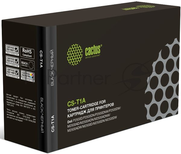 Картридж лазерный Cactus CS-T1A CS-T1A черный (2000 стр.) для Deli P2500D/P2500DN/P2500DNW/P2500DW/M2500AD/M2500ADN/M2500ADNW/M2500ADW/M2500D/M2500DN/M2500DW