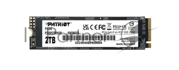 Накопитель SSD Patriot P320 2ТБ, M.2 2280, NVMe, R/W 3000MB/2200Mb/s