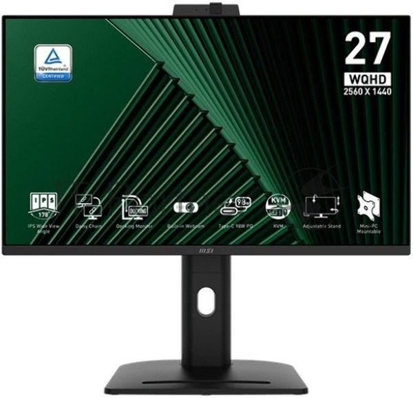 Монитор 27" MSI PRO MP275QPDG IPS 2560x1440, 100 Гц, 4 мс, 16:9, 250 кд/м², 2xHDMI, 1xDP, 1xUSB-C, 4xUSB-A 3.2 Gen1, 2x2 Вт, черный