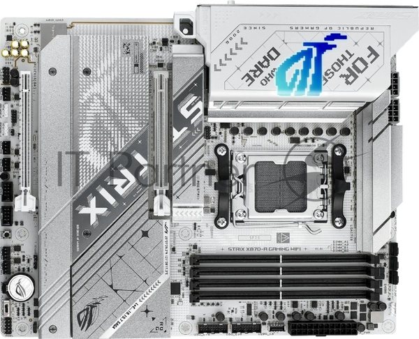 Материнская плата ASUS ROG STRIX X870-A GAMING WIFI, AM5, AMD X870, 4xDDR5, 2xSATA, 4xM.2, 1xPCI-E 4.0 x4, 1xPCI-E 5.0 x16, 1xHDMI, 1xDP, 1x 2.5Gb LAN, 4xUSB-A 3.2 Gen 1, 5xUSB-A 3.2 Gen 2, 1xUSB-C 3.2 Gen 2, 2xUSB4, 2x3.5 мм, 7.1, ATX