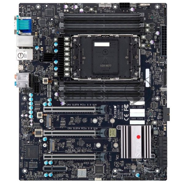 Материнская плата Supermicro MBD-X13SRA-TF-B, LGA 4677, Intel W790, 8xDDR5, 6xSATA, 2xM.2, 4xPCIe 5.0 x16, 1x10Gb LAN, 1x1Gb LAN, 6xUSB, 7.1, CEB