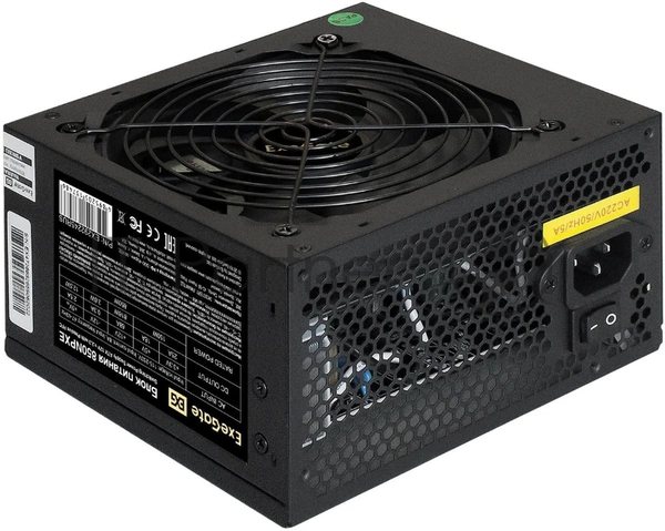 Блок питания ExeGate 850NPXE (EX292245RUS-S), 850Вт, (ATX, PPFC, SC, 12cm fan, 24pin, 2x(4+4)pin, 2xPCI-E, 5xSATA, 3xIDE, черный, кабель 220V 1,8м с защитой от выдергивания)