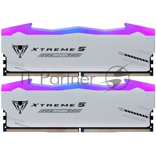 Оперативная память Patriot Viper Xtreme 5, DDR5, 32Gb (2x16Gb), 6400MHz, CL32, DIMM, с радиаторами, RGb, серебристый