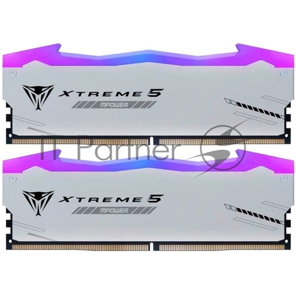 Оперативная память Patriot Viper Xtreme 5, DDR5, 48Gb (2x24GB), 6400MHz, CL32, DIMM, с радиаторами, RGB, серебристый