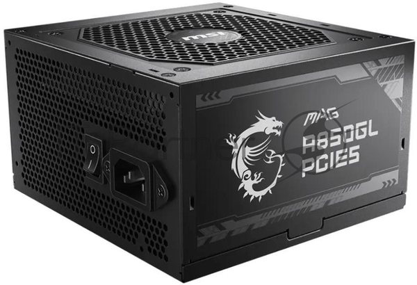 Блок питания MSI MAG A850GL PCIE5, 850W, 80 PLUS Gold, полностью модульный, ATX 3.0, PCIE5