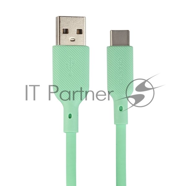 Кабель USB-A to Type-C, silica gel, 1м, 3A, 18W (gren)