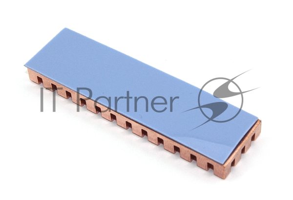 Медный радиатор для М.2 SSD с термопрокладкой 0,5 мм, 70х20х6 мм