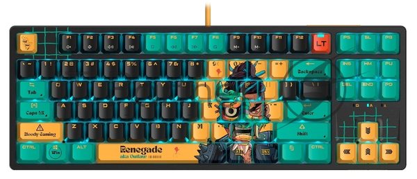 Клавиатура A4Tech Bloody AT87 Renegade проводная USB черный/зеленый