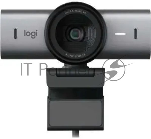 Веб-камера Logitech MX Brio 3840x2160, 30 кадр/с, USB Type-C, микрофон (2 шт, шумоподавление), автоматическая фокусировка, автоосвещение, HDR, шторка приватности, слежение за лицом, универсальное крепление, серебристый