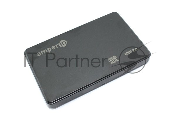Корпус для жесткого диска Amperin AM25U2PB 2,5", USB 2.0, пластиковый, черный