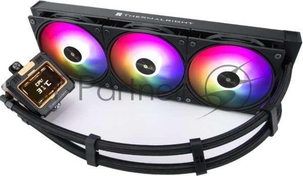 Система жидкостного охлаждения Thermalright Frozen Warframe 360 ARGB Soc-AM5/AM4/1200/1700/1851 черный 4-pin 29.8dB Al LCD Ret (F-WFRAME-360-BL-ARGB)