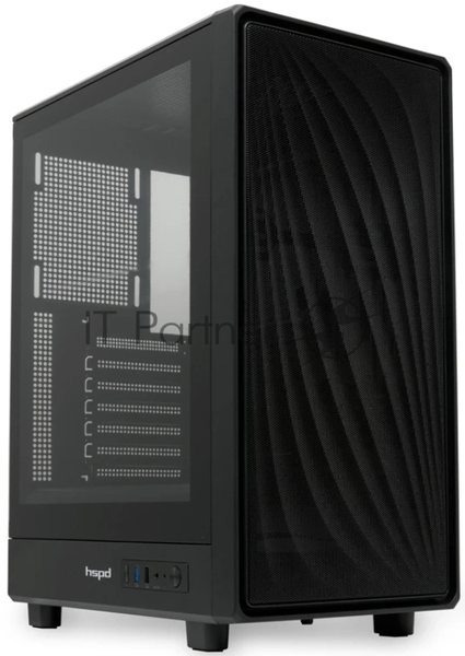 Компьютерный корпус без блока питания HSPD M510, Mesh Mid Tower, черный, TG, 0.5 SPCC, no fans ATX, mATX, mITX 180/280/160мм 1x2.5", 1x3.5", 7xPCI 1xUSB-A 3.0, 1xUSB-A 1.0 517x277x418мм