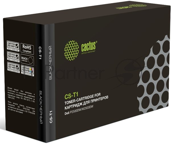 Картридж лазерный Cactus CS-T1 (T1) черный (3500 стр.) для Deli P2500DW/M2500DW