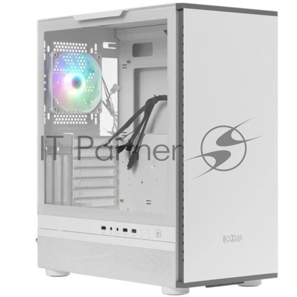 Компьютерный корпус PCCooler IE200 WH, Tempered Glass Full Tower, белый, TG, SPCC, 1x120мм ARGb E-ATX, ATX, mATX, mITX 180/380/220мм 4x2.5", 2x3.5", 7+3xPCI 1xUSB-A 3.0, 2xUSB-A 2.0 432x225x495мм