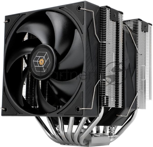 Кулер для процессора Thermalright Royal Pretor 130 (4-pin PWM, 158мм, Ni/Cu, 6x6мм, 1x120+1x130мм, 80.45CFM/81.88CFM, 29.4dBA/28.3dBA, 2150PM/1750RPM, S: 1200, 1700, 1851, 2011, 2066, 115X, AM4, AM5, silver, black)